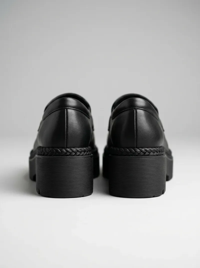 Mocassin cuir véritable semelle compensée femme urbain