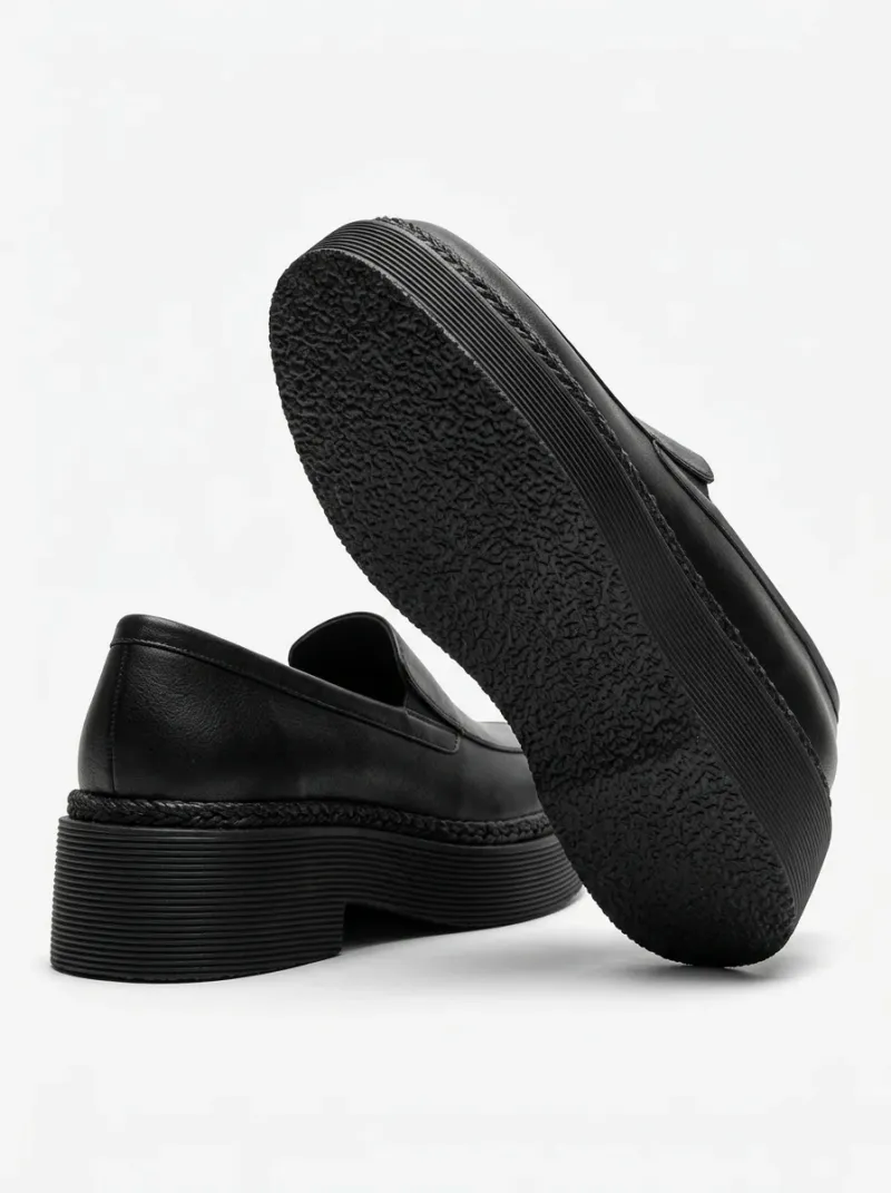 Mocassin cuir véritable semelle compensée femme urbain