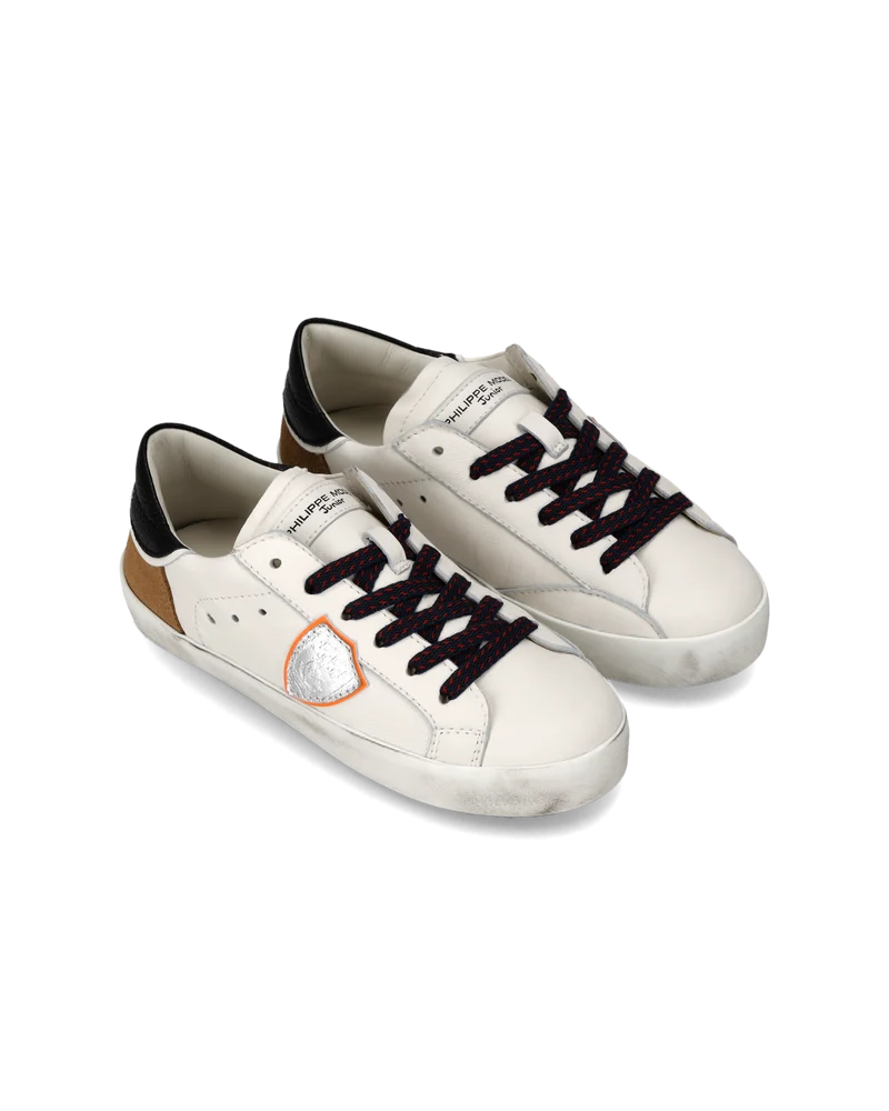 Sneaker Prsx Kids, White Cognac Black