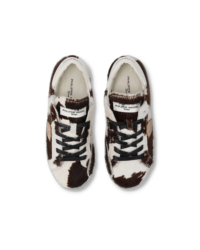 Sneaker Prsx Kids, Animal-Print White Brown