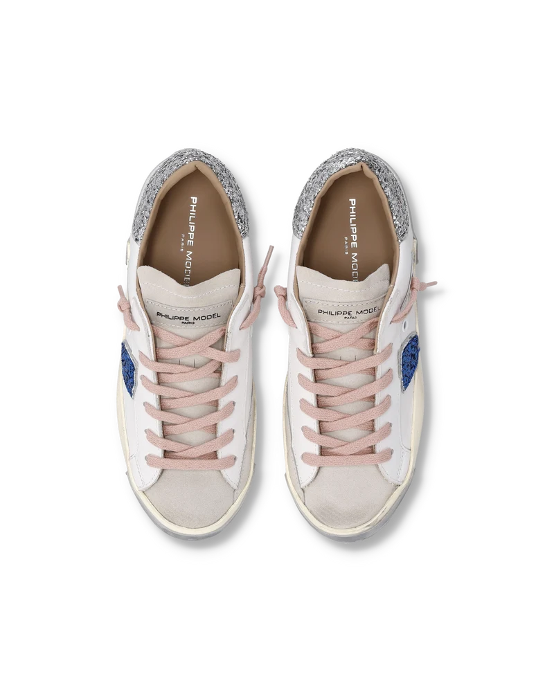 Sneakers Prsx Women, White Silver Light Blue
