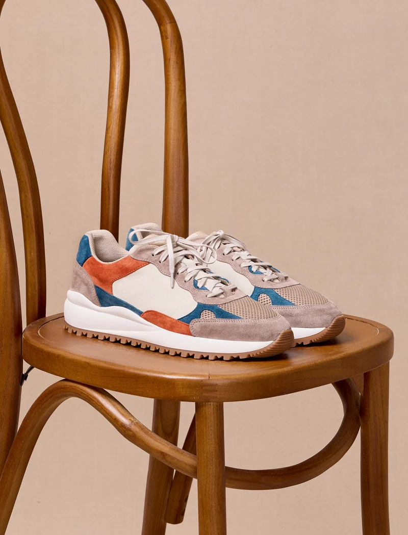 Scott - Taupe & Bleu Pétrole
