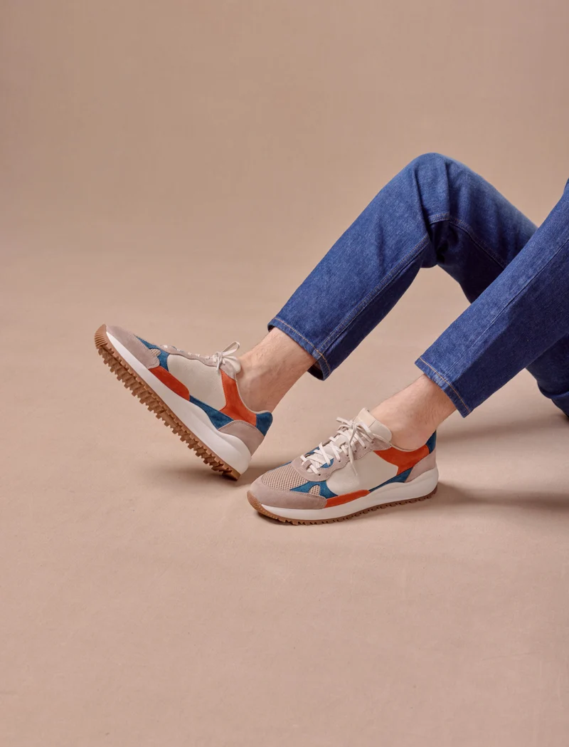 Scott - Taupe & Bleu Pétrole