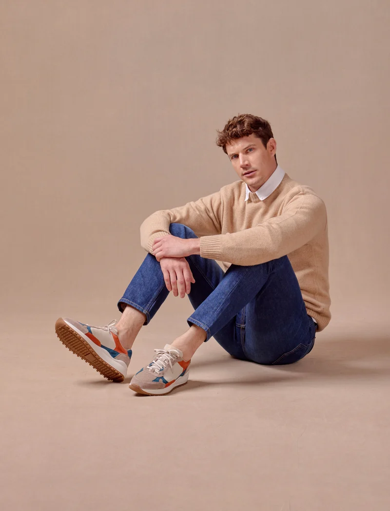Scott - Taupe & Bleu Pétrole