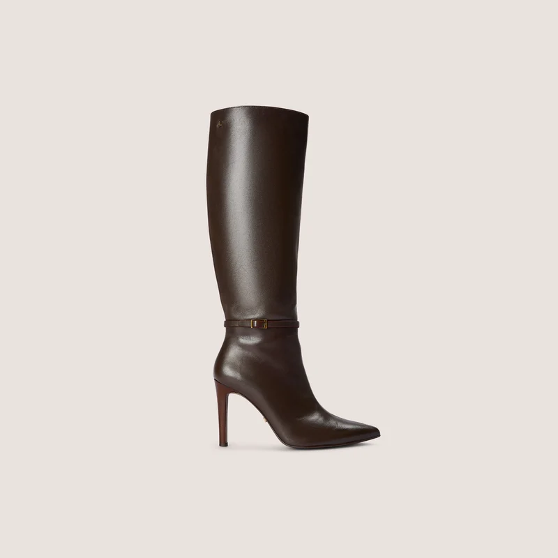 Bottes Hautes en Cuir Juni - Marron Foncé