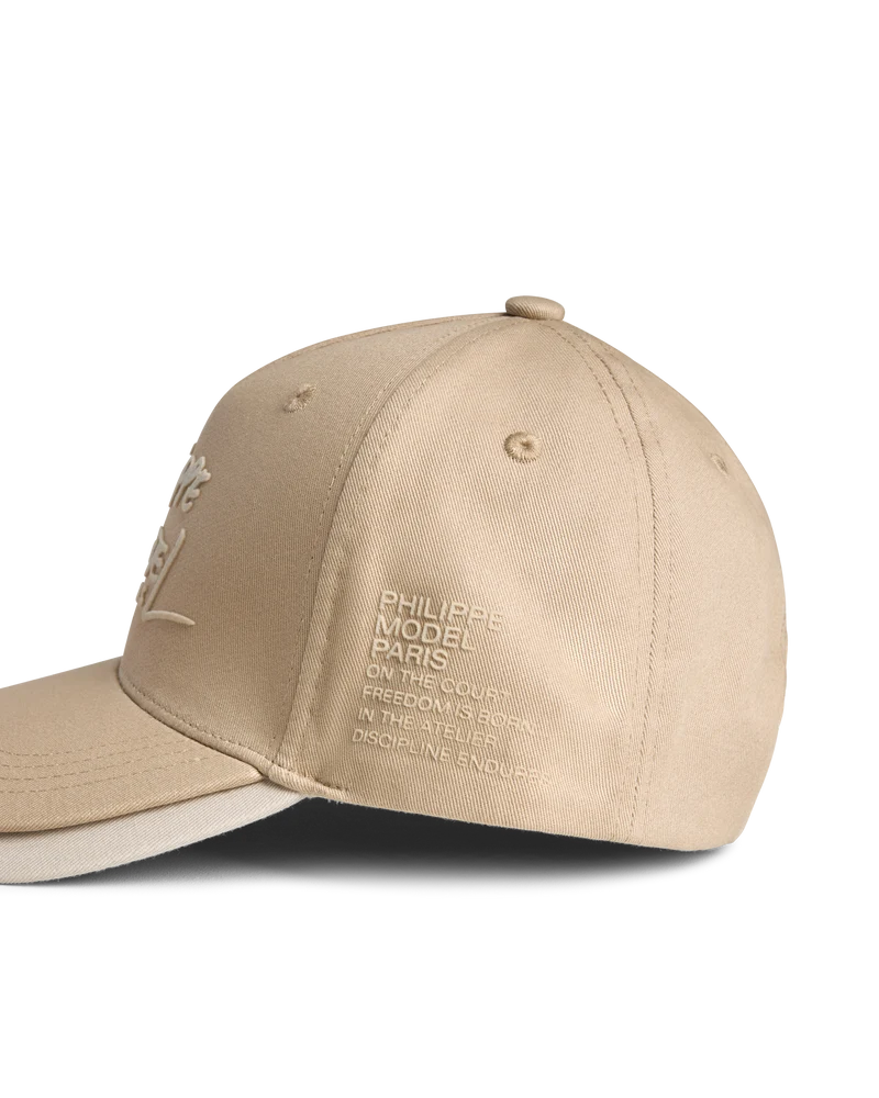 Double Visor Cap, Sand Beige