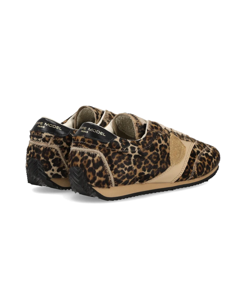 Sneakers Planche Women, Black Beige Animal-Print
