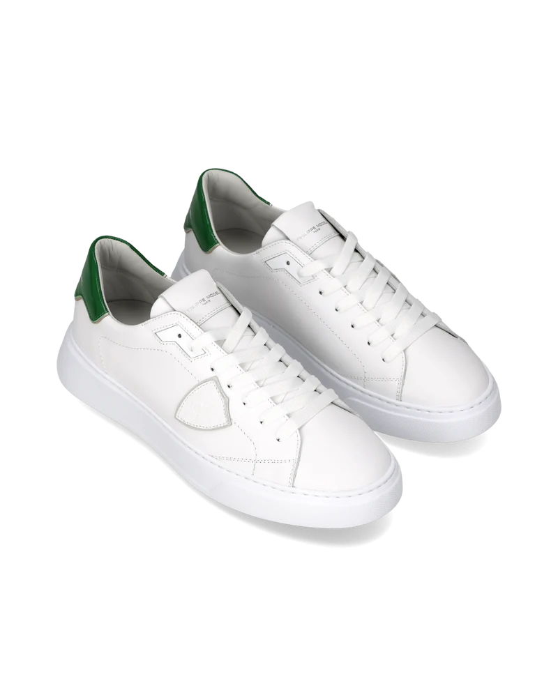 Sneakers Temple Men, White Bottle Green