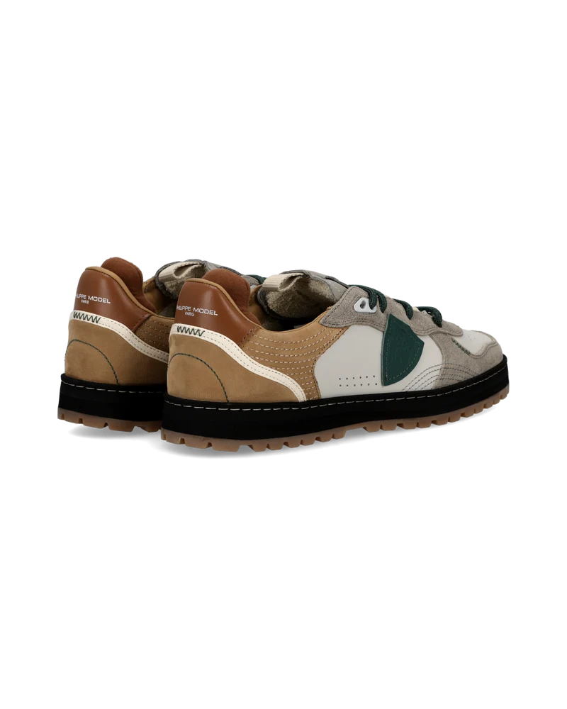 Sneakers Pgal Men, White Beige Green