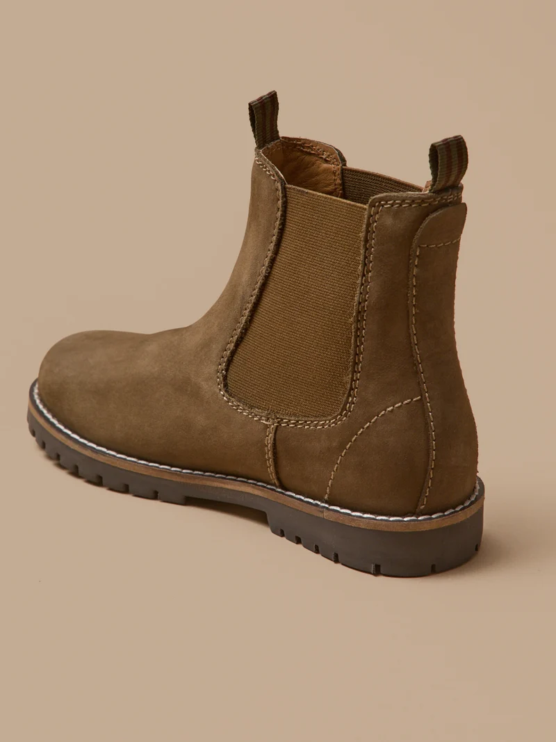 Boots chelsea cuir nubuck garçon