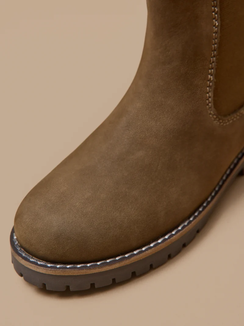Boots chelsea cuir nubuck garçon