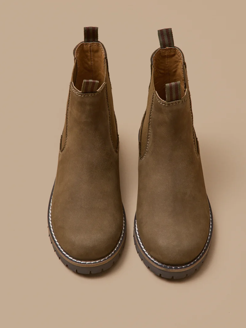 Boots chelsea cuir nubuck garçon