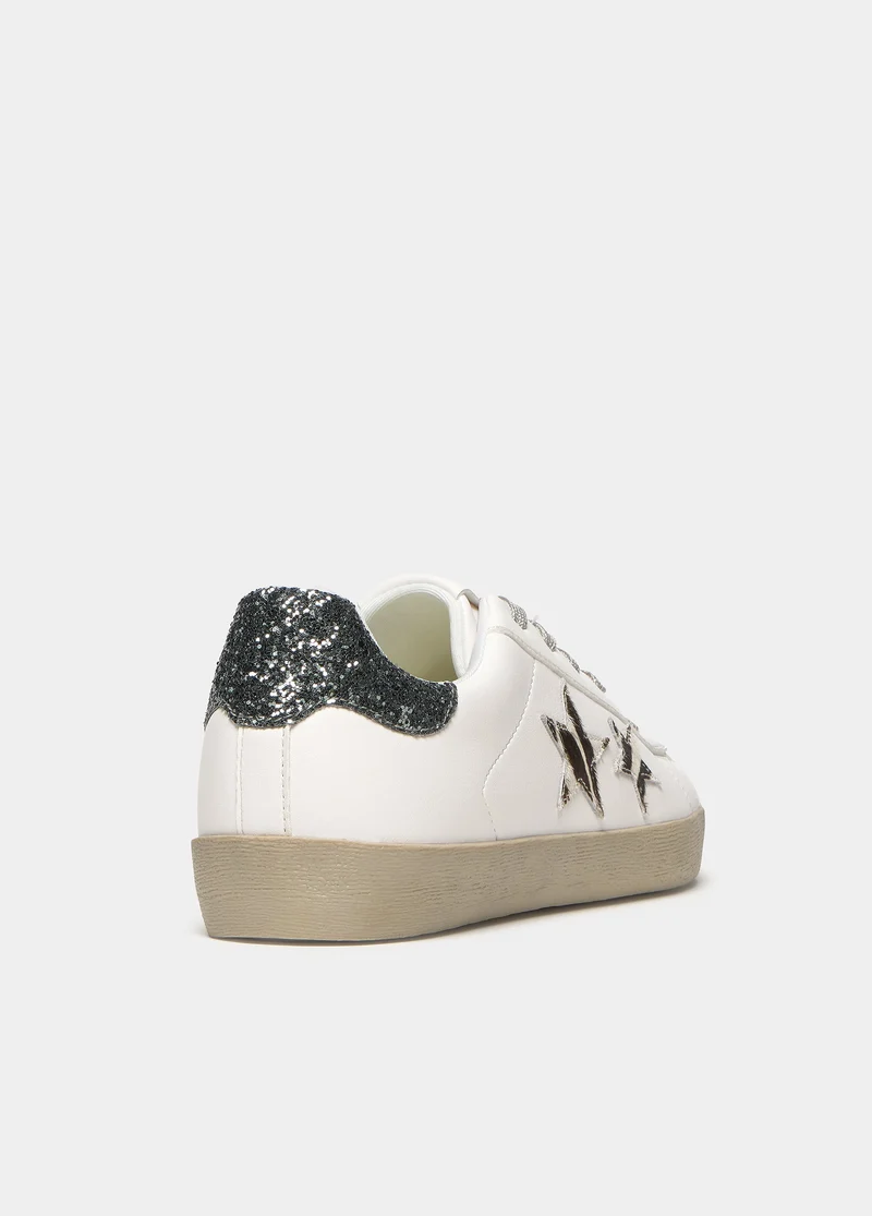 Glitter animal-print sneaker