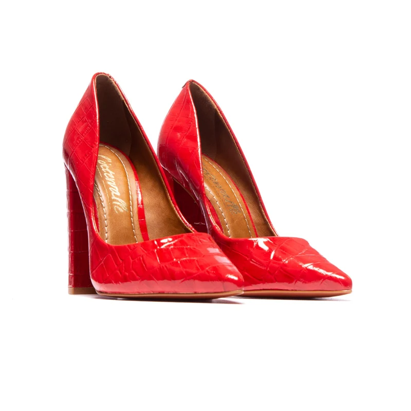 Antonella Red Patent Croco