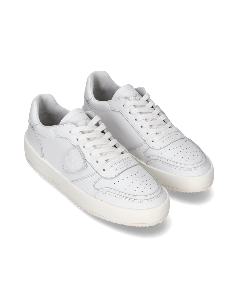 Women's Nice Low-Top Sneakers in Leather, White