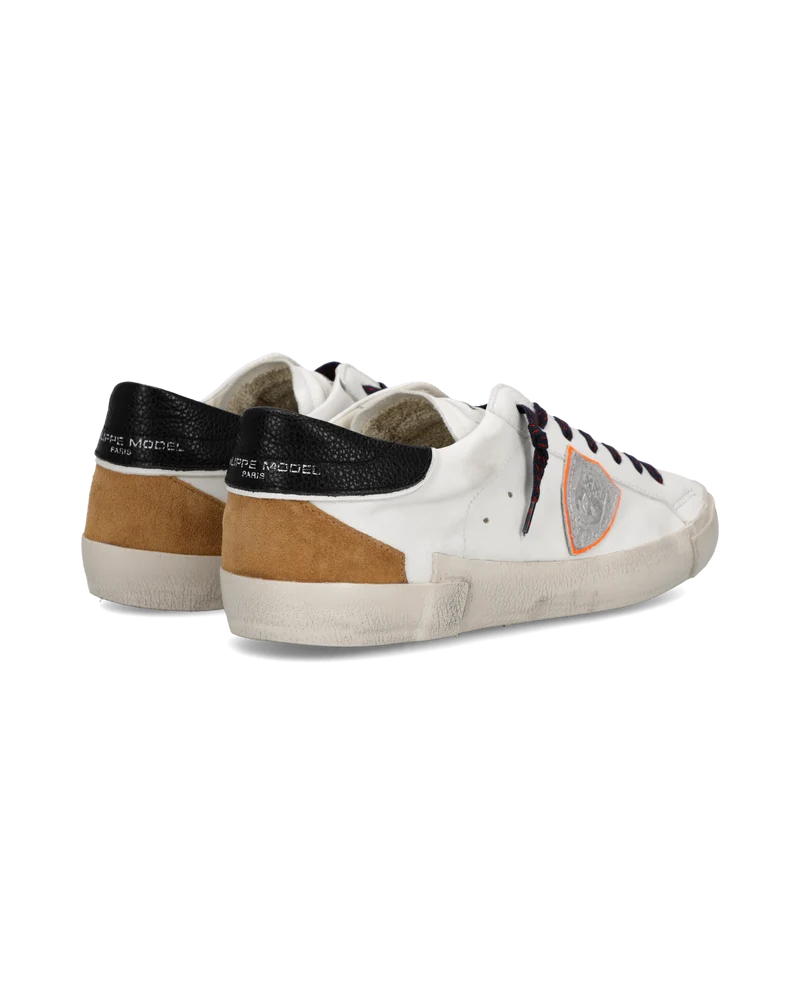 Sneakers Prsx Men, White Black Cognac