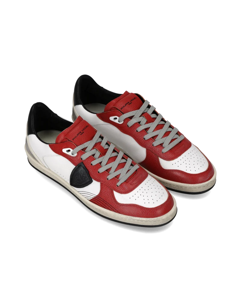 Sneakers Pgal Men, White Red Black