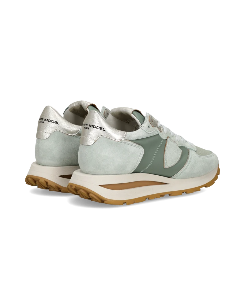 Sneakers Tropez Haute Women with metallic details, Aquamarine