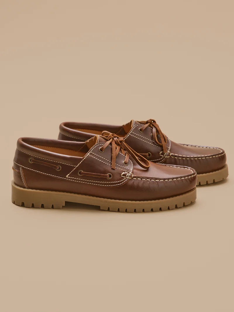 Chaussures bateau cuir homme