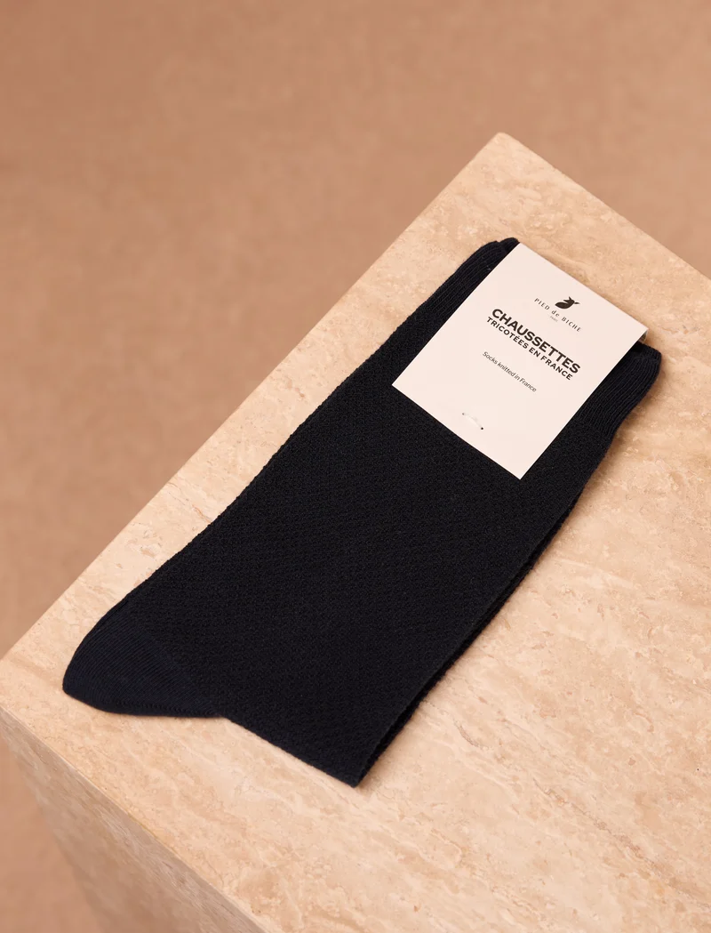 Chaussettes nid d'abeille - Navy