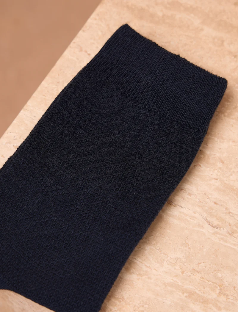 Chaussettes nid d'abeille - Navy