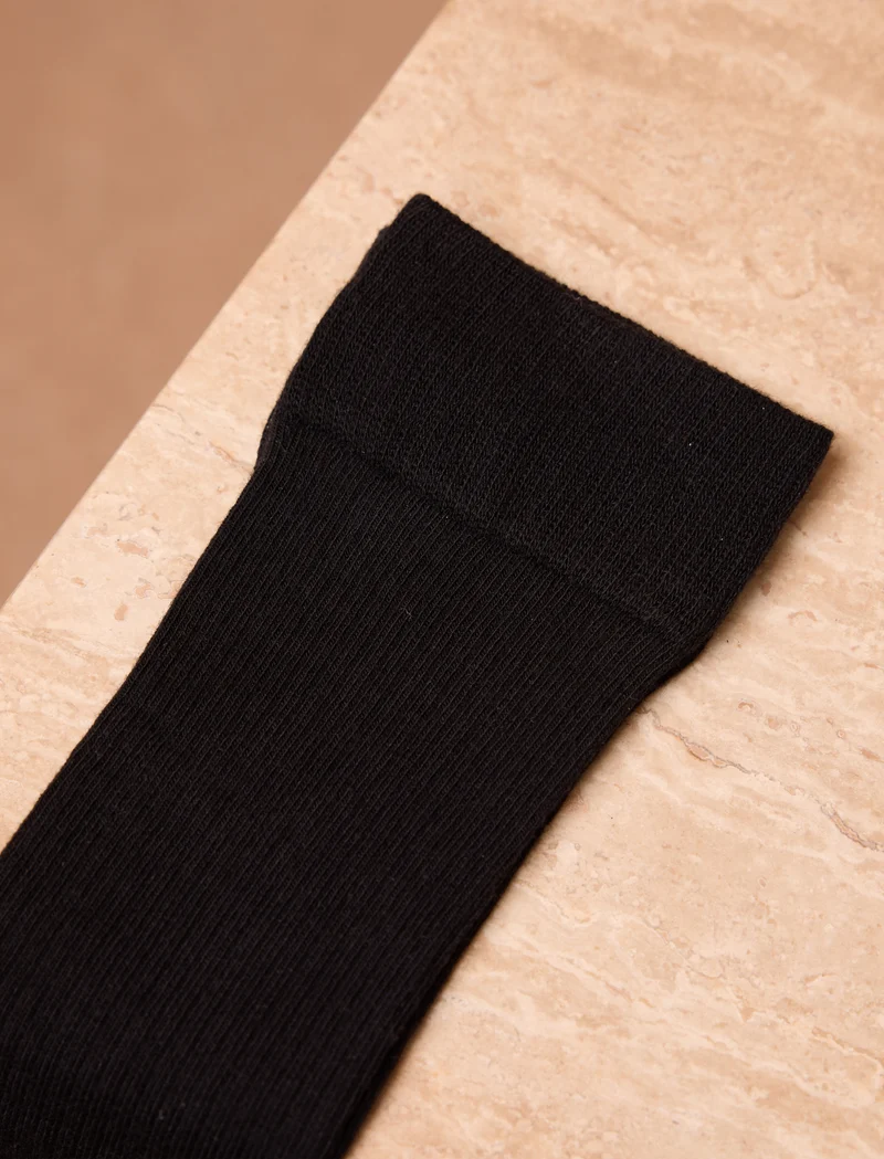 Chaussettes côtelées - Noir