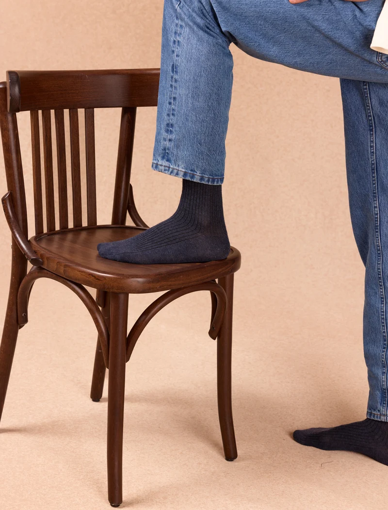 Chaussettes côtelées - Navy