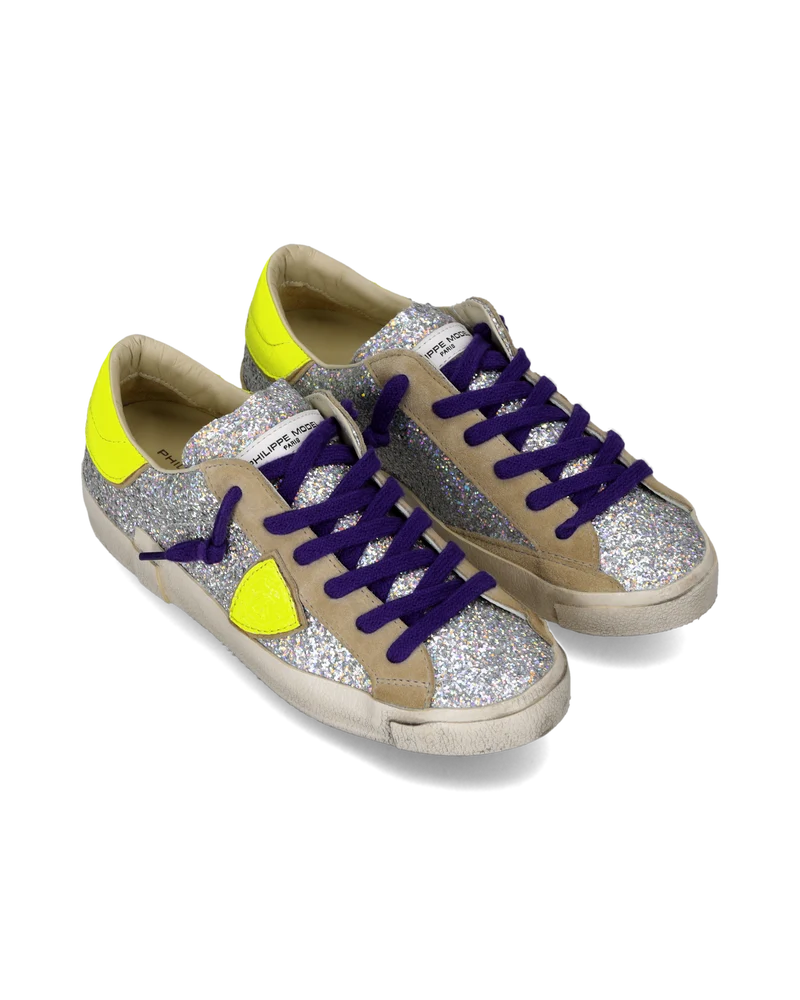 Sneakers Prsx Women, Silver Neon Yellow