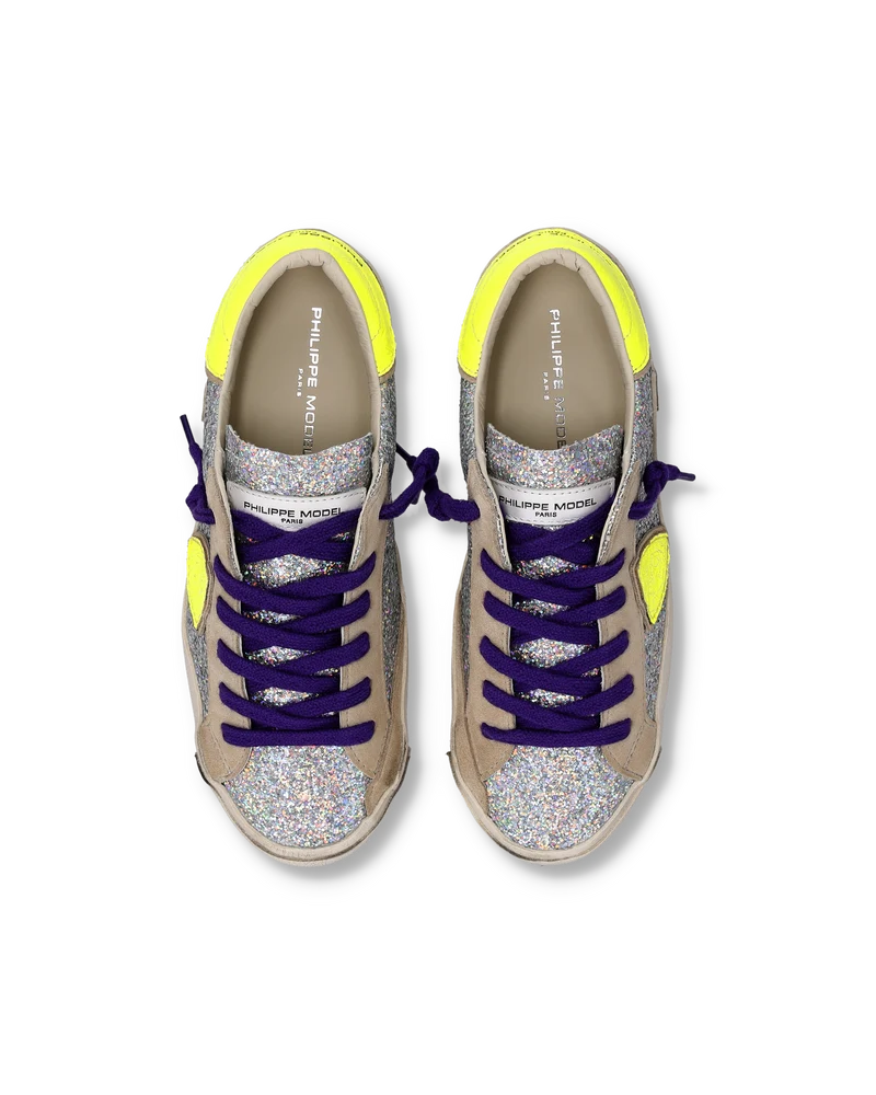 Sneakers Prsx Women, Silver Neon Yellow