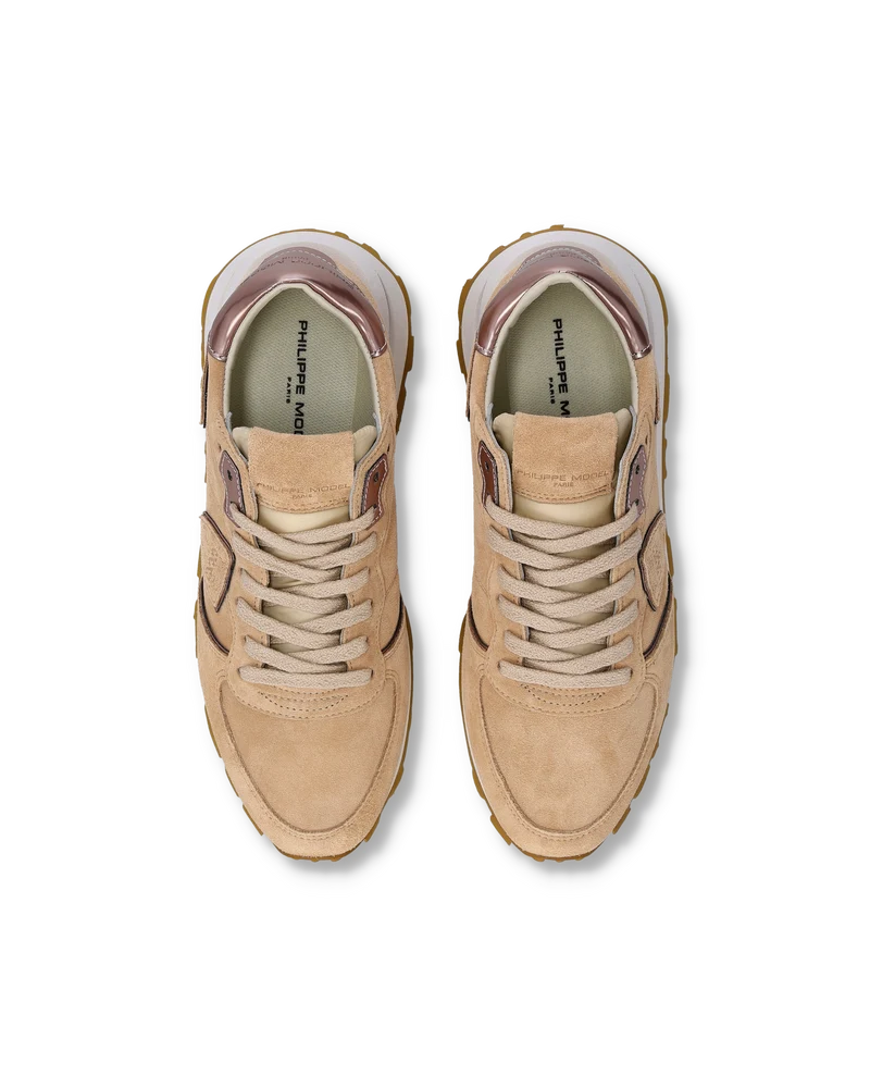 Sneakers Tropez Haute Women with metallic details, Beige