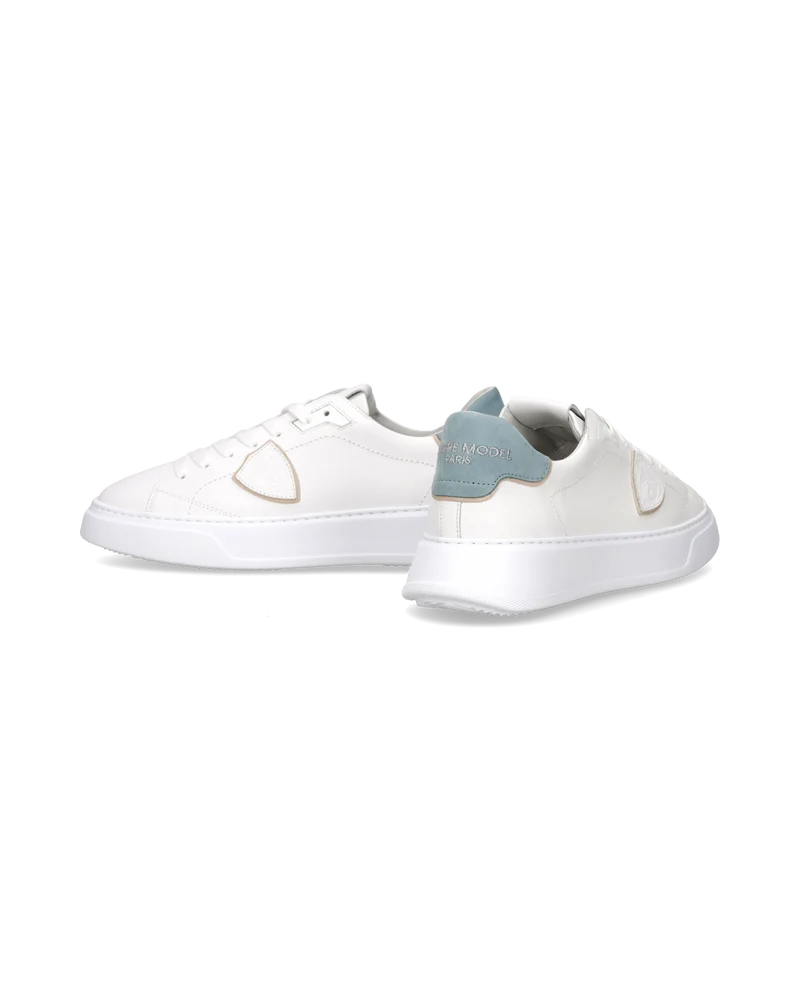 Sneakers Temple Men, White Light Blue