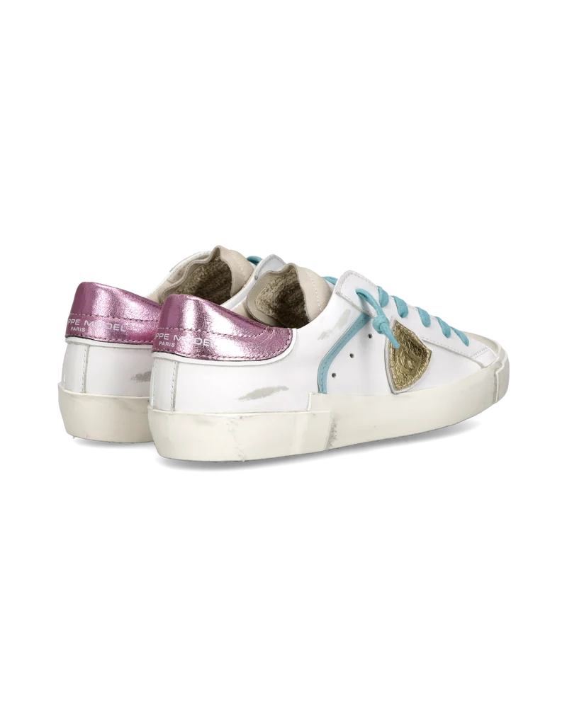 Sneakers Prsx Women, White Fuchsia Light Blue