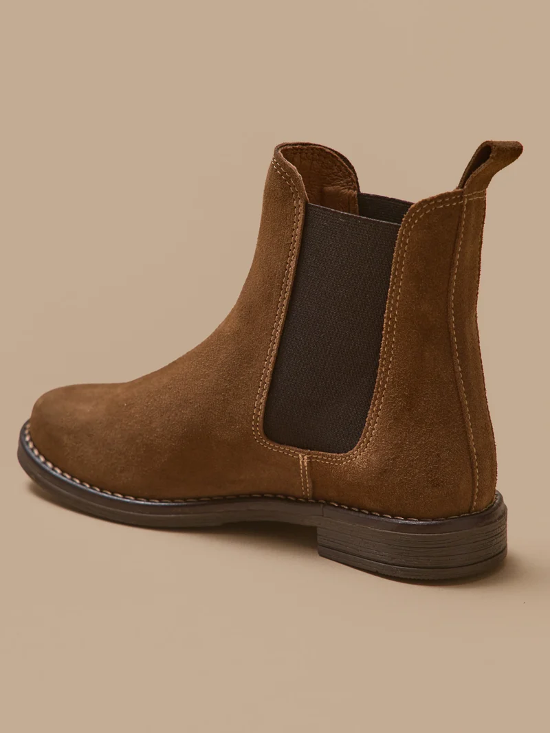Boots chelsea cuir suédé fille