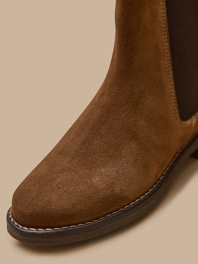 Boots chelsea cuir suédé fille