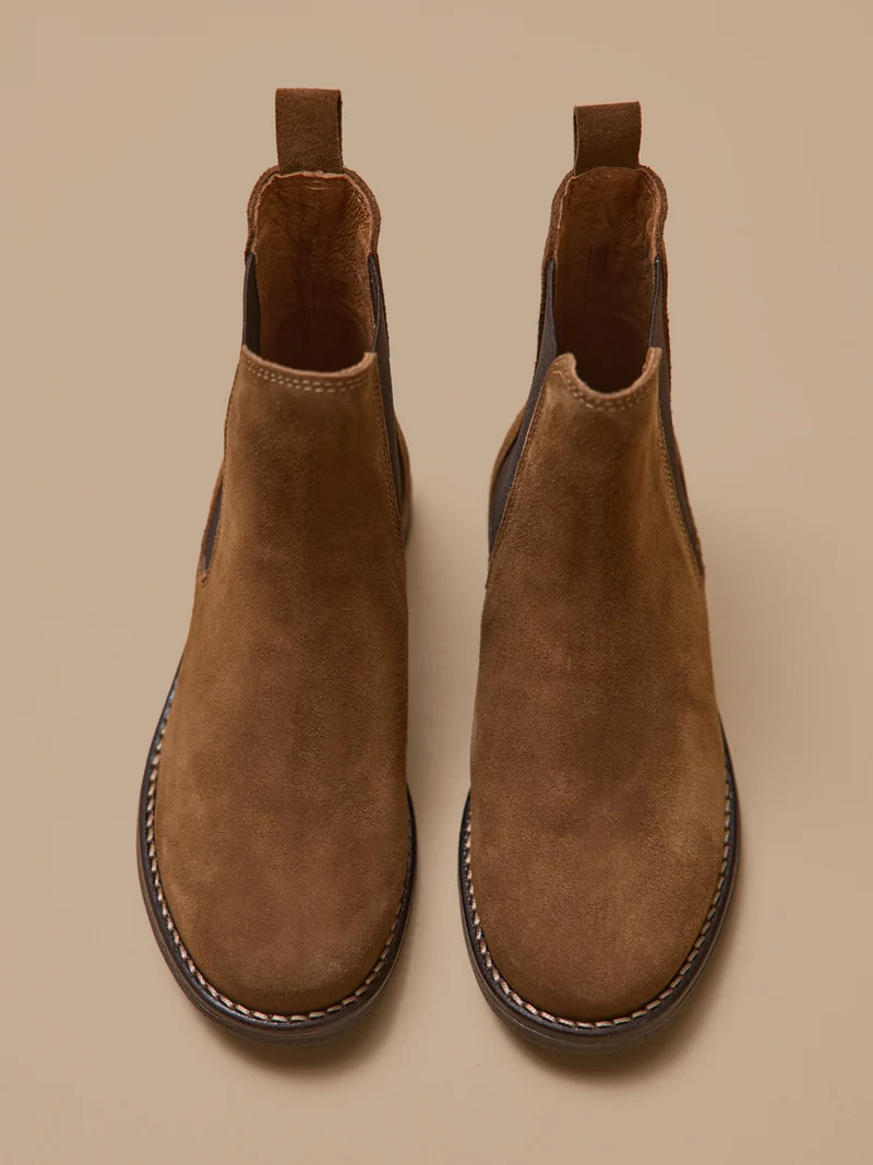 Boots chelsea cuir suédé fille