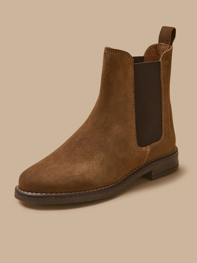 Boots chelsea cuir suédé fille