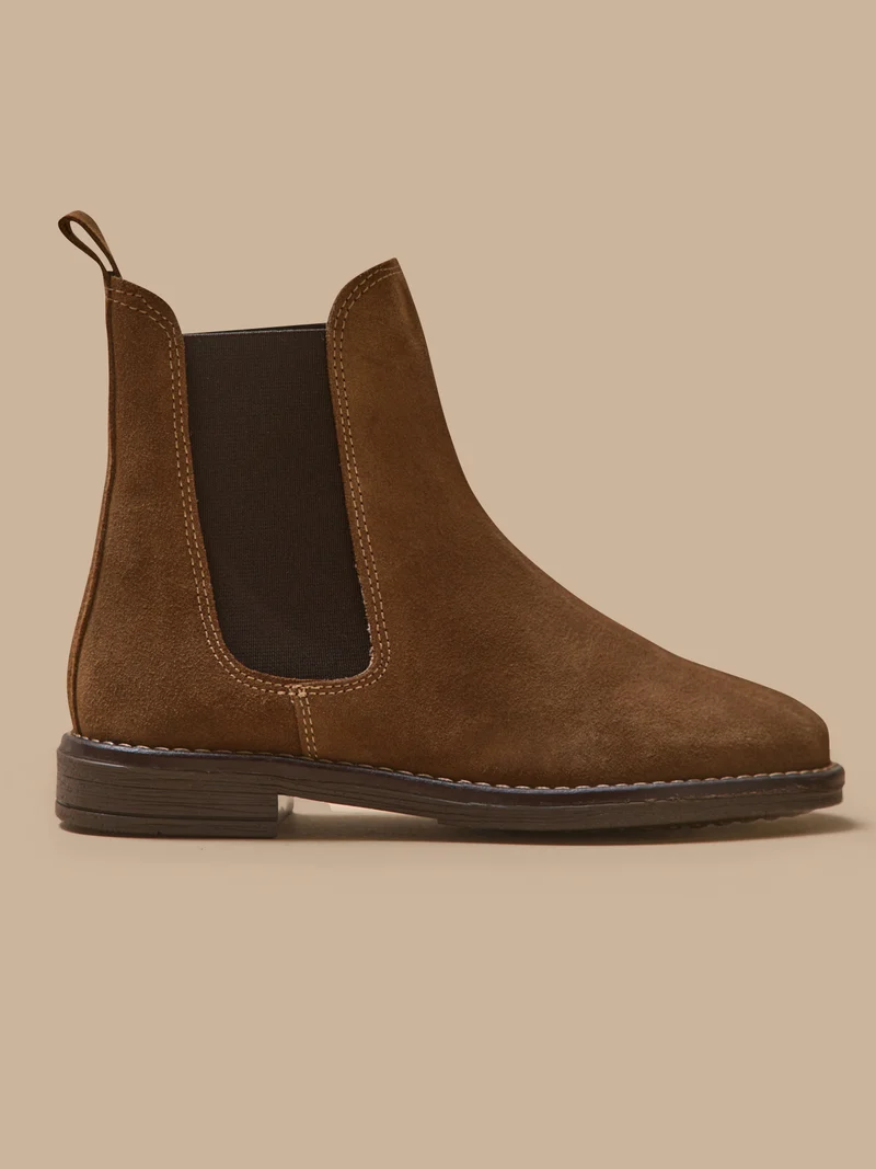 Boots chelsea cuir suédé fille