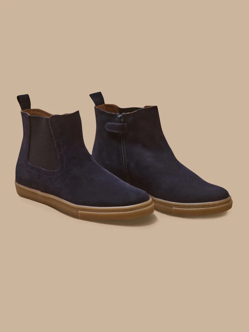 Boots chelsea cuir suédé garçon