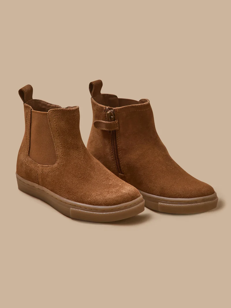 Boots chelsea cuir suédé garçon