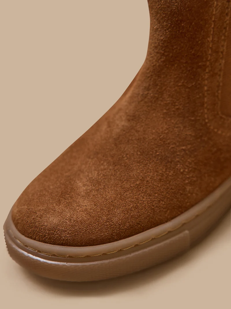 Boots chelsea cuir suédé garçon