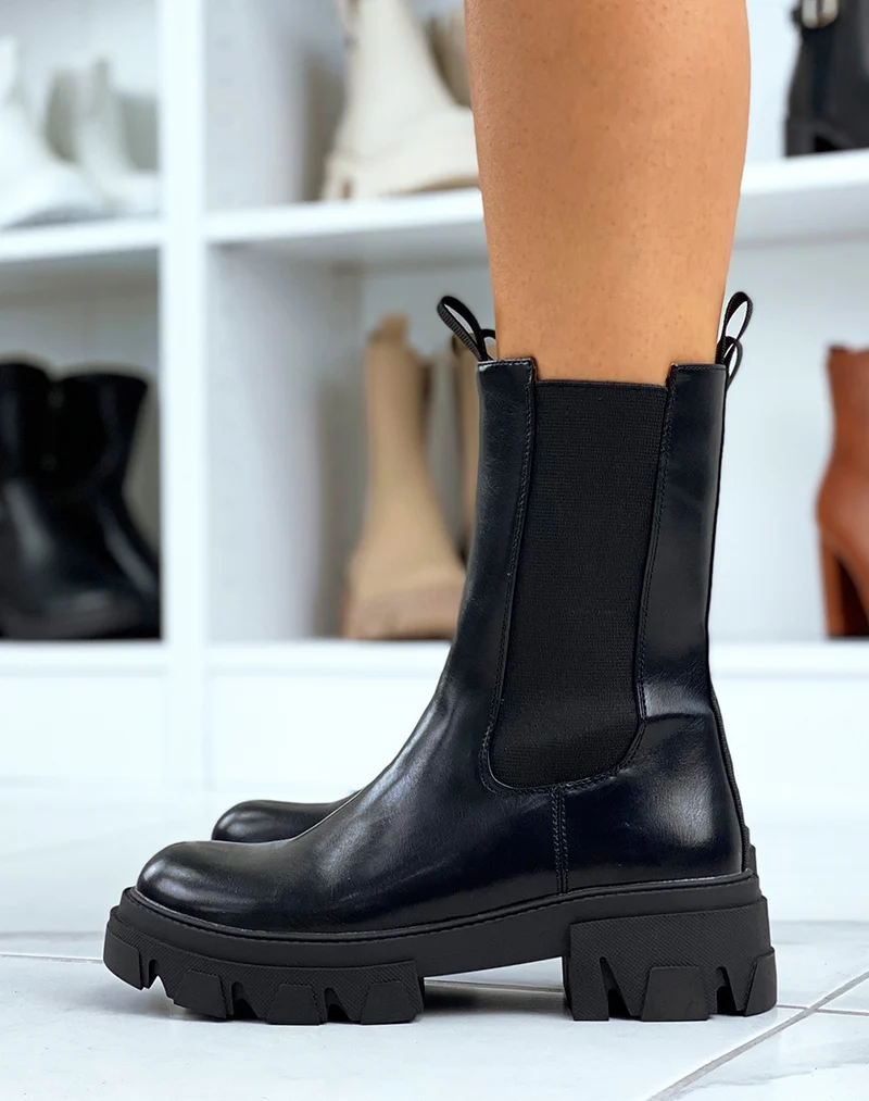 Bottines hautes noires