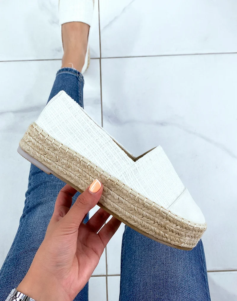 Espadrilles beiges pailletés