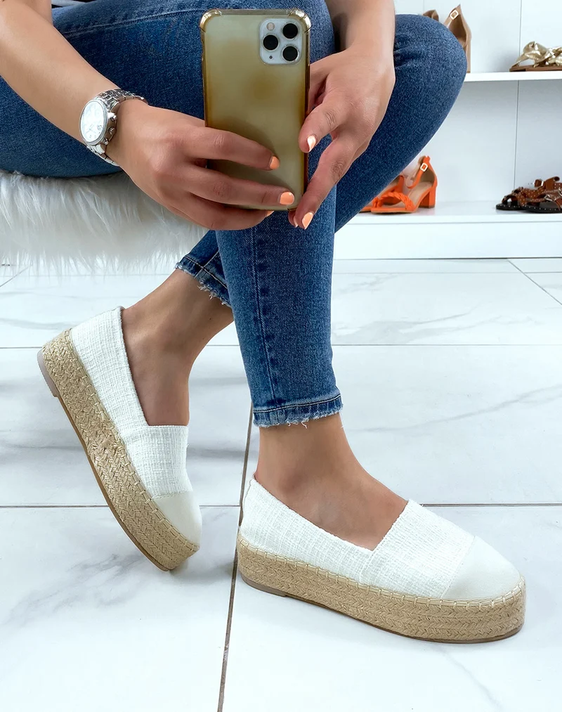 Espadrilles beiges pailletés