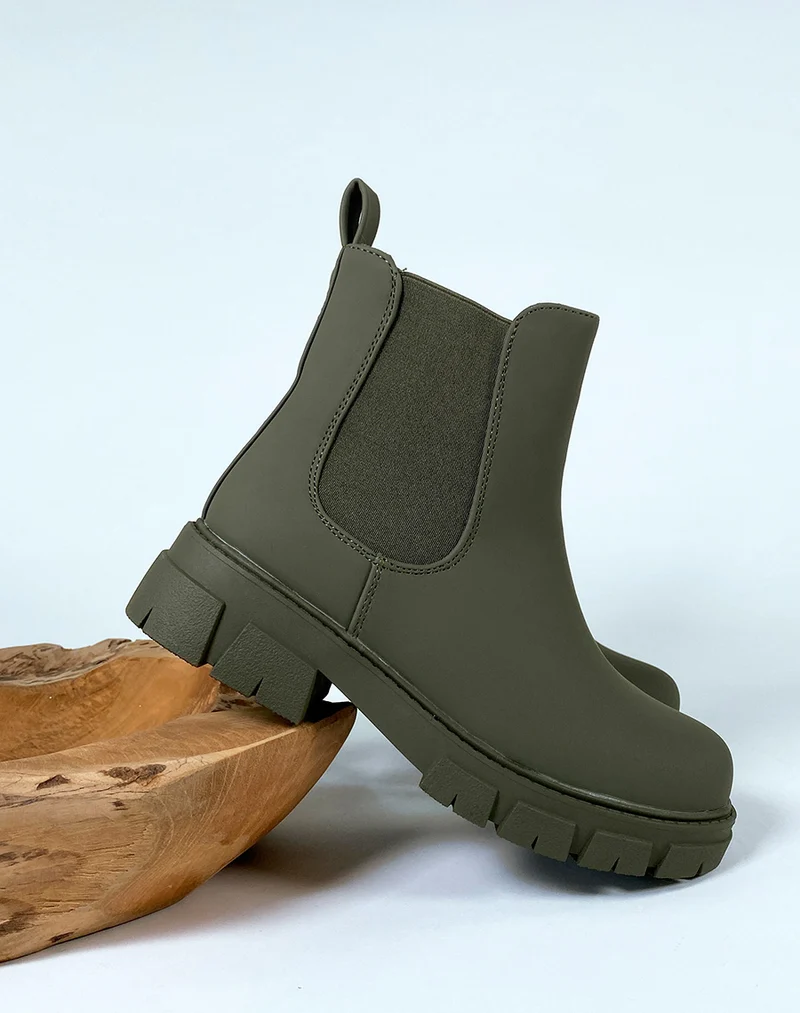 Bottines kaki style chelsea boots