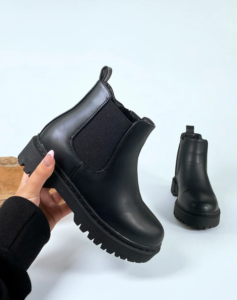 Bottines courtes noires style chelsea boots
