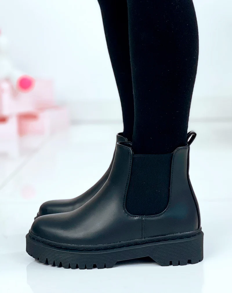 Bottines courtes noires style chelsea boots