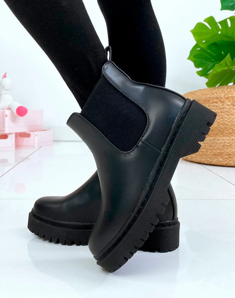 Bottines courtes noires style chelsea boots