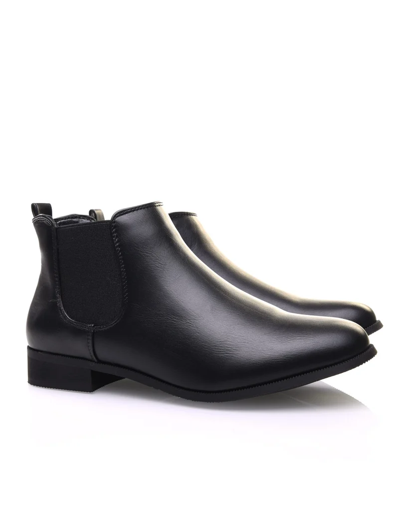 Chelsea boots noirs plates