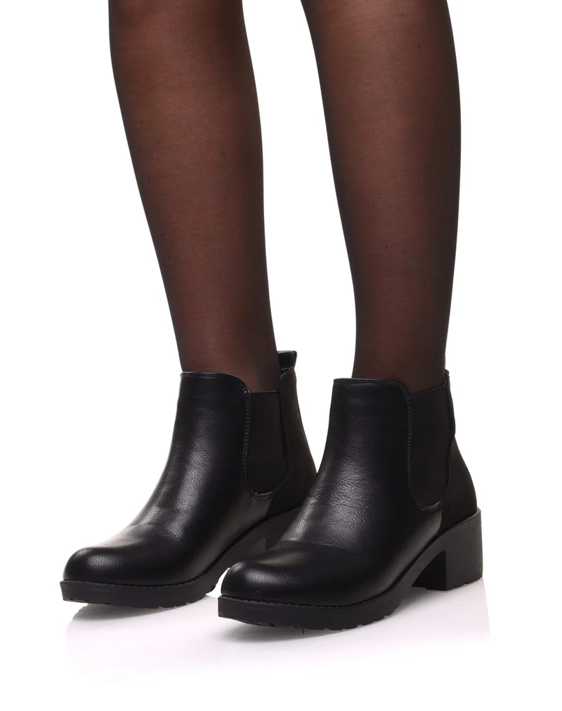 Chelsea boots noires semelles épaisses