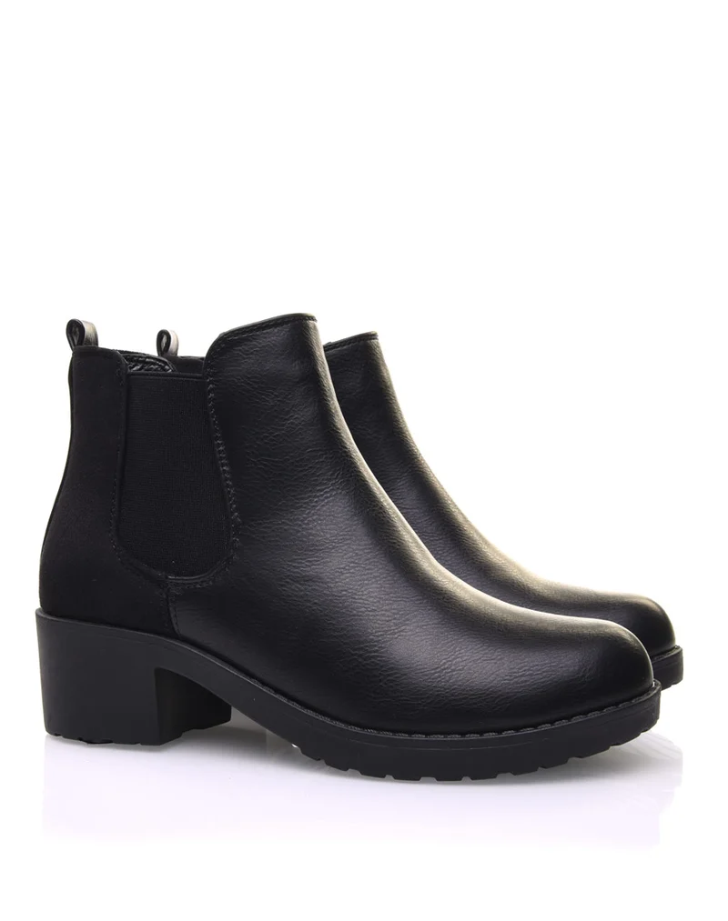 Chelsea boots noires semelles épaisses